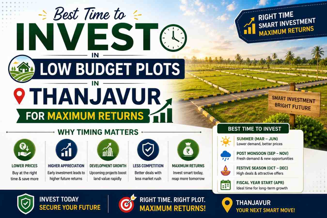 Best Time to Invest in Low Budget Plots in Thanjavur for Maximum Returns